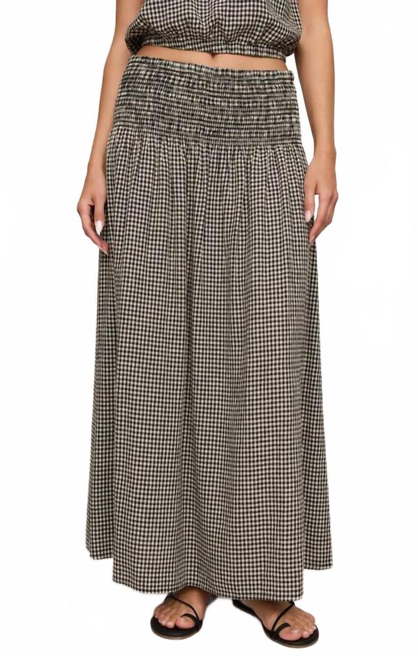 NEW Z SUPPLY brooke maxi skirt in black gingham